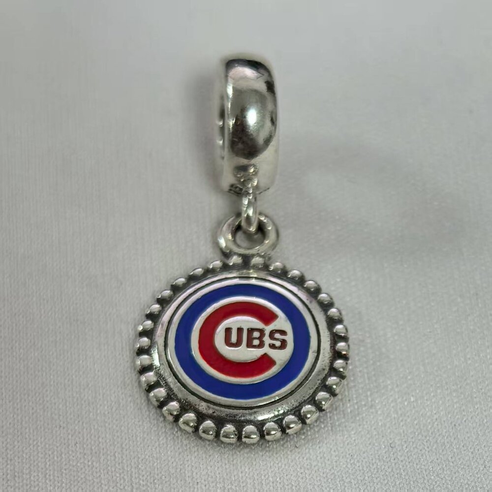 Pandora Chicago Cubs Baseball Charm, S925 Silver Jewelry